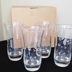 Princess House Floral Etched Glass Set